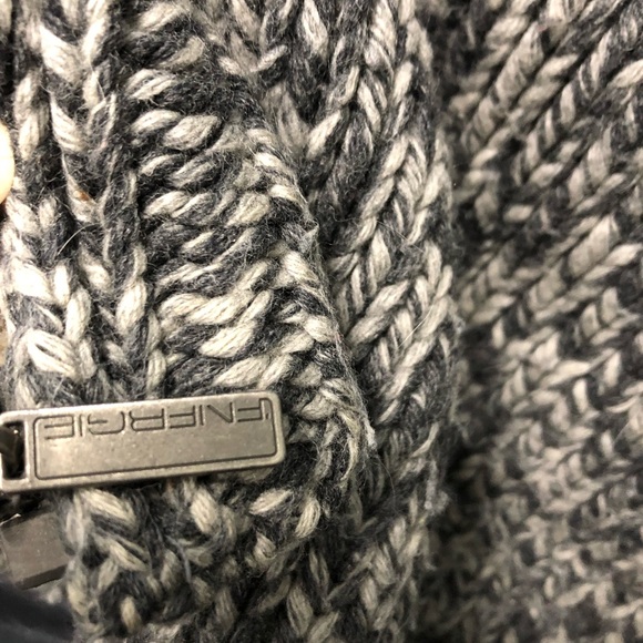 Energie mens made in Italy Sherpa hoodie zip up knit jacket - Picture 7 of 8